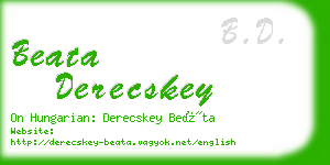 beata derecskey business card